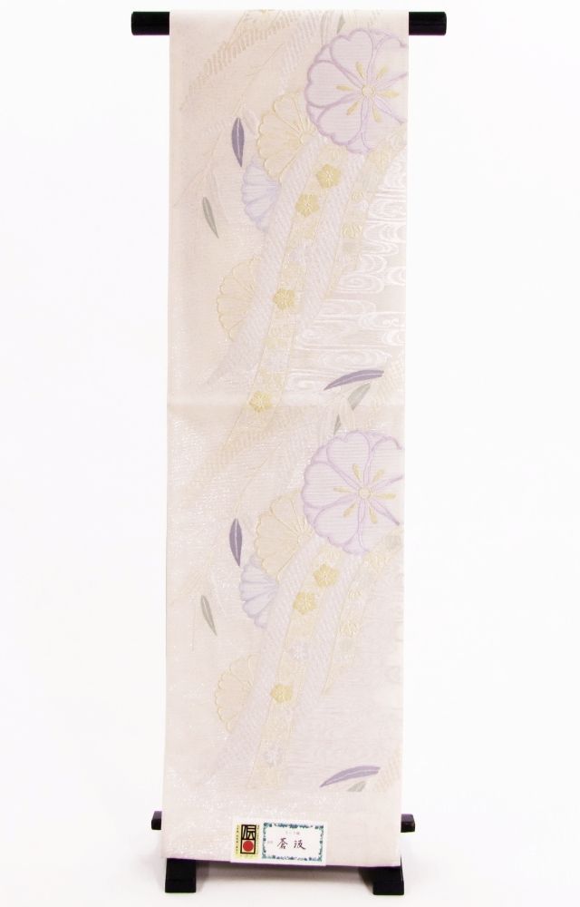 正絹≪西陣 洛陽織物 謹製 ぬれぬき もじり織 夏物 紗 袋帯 蒼波